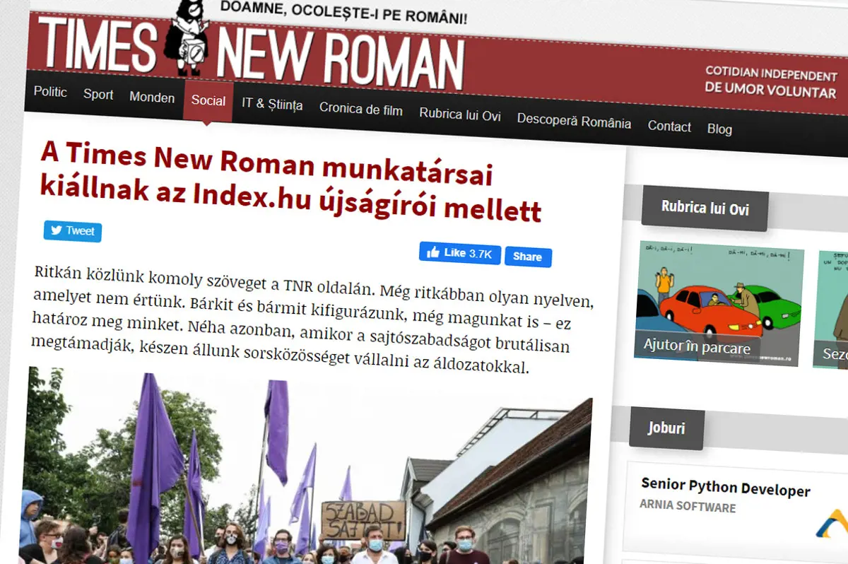 Magyarul írt cikkben üzent a román Hírcsárda az Indexnek