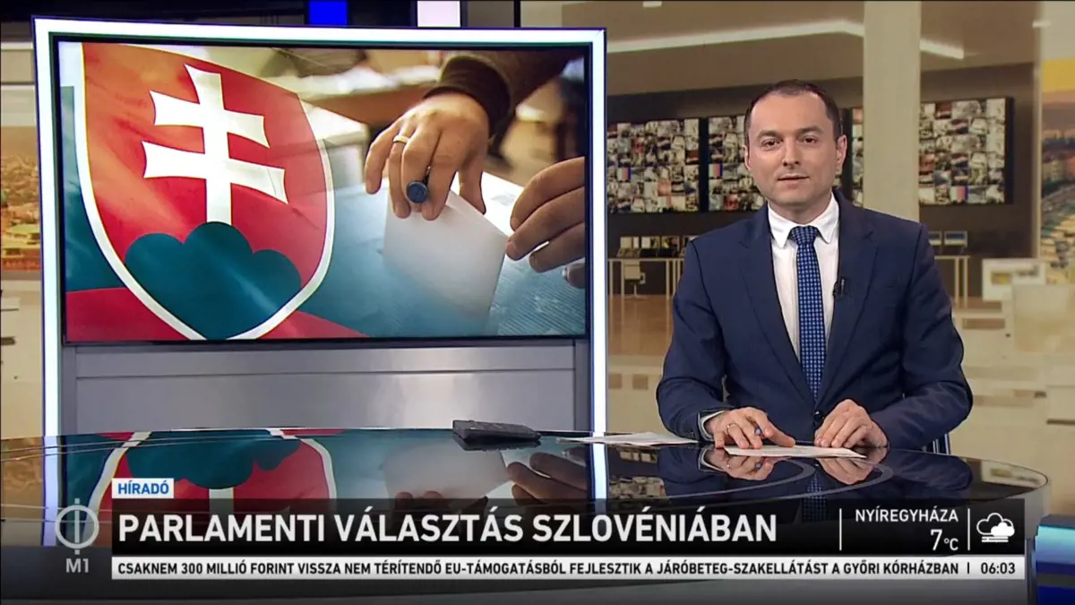A közmédiában szlovák zászlóval illusztrálták a szlovén választásokról szóló hírt