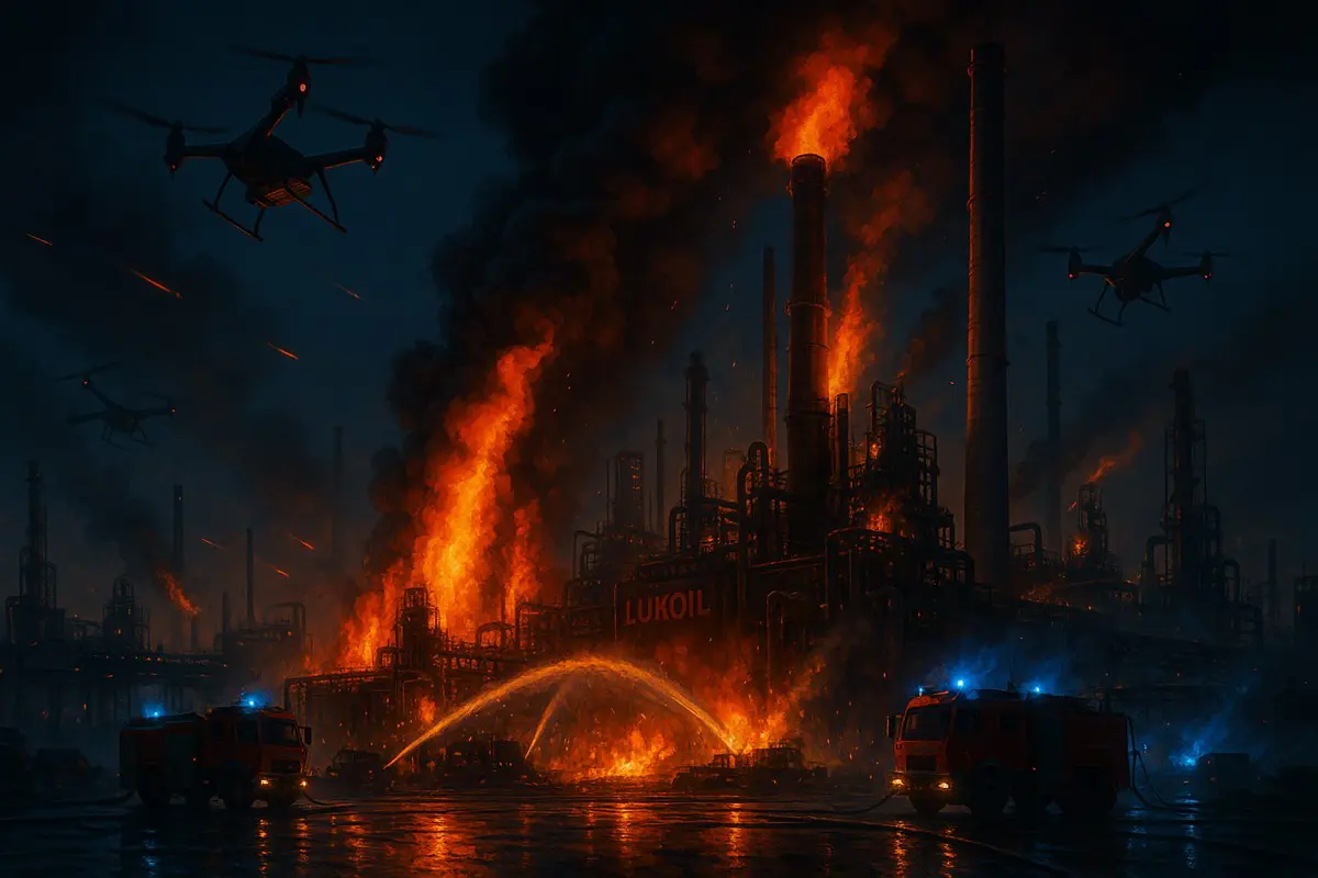 Erőteljes ukrán bombázás Oroszországban - lángokba borult az olajfinomító