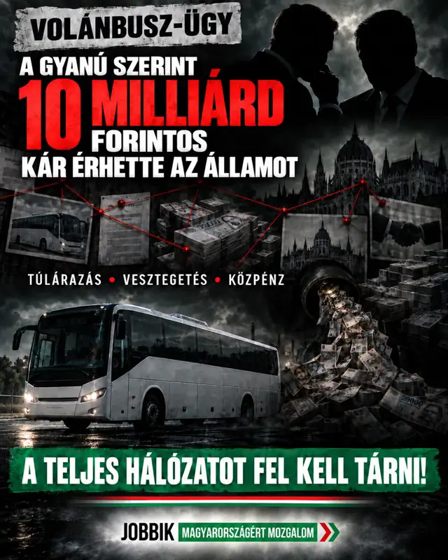 Pártfüggetlen elszámoltatást és teljes körű vizsgálatot követel a Jobbik a Volánbusz-ügyben