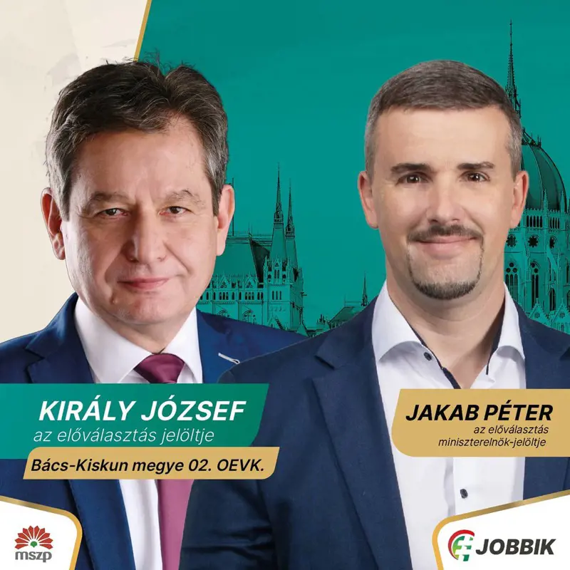 Bács-Kiskun megye 2. számú választókerületében a Jobbik Király Józsefet, az MSZP jelöltjét támogatja