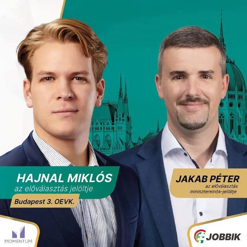 A Jobbik Hajnal Miklóst, a Momentum jelöltjét támogatja az előválasztáson, Budapest 3-as választókerületében