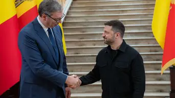 Alekszandar Vučić Volodimir Zelenszkijnél járt
