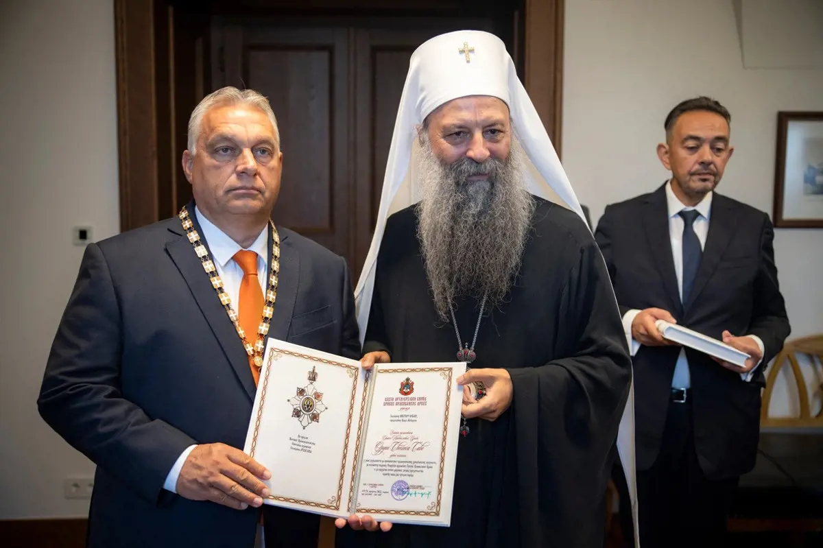 Szent Száva érdemrenddel tüntette ki Orbán Viktort a szerb ortodox pátriárka