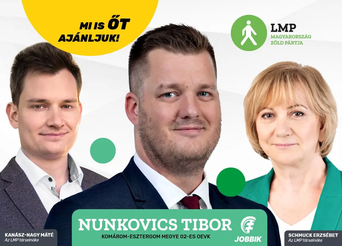 Az LMP a jobbikos Nunkovics Tibort támogatja az előválasztáson Komárom-Esztergom 2-ben